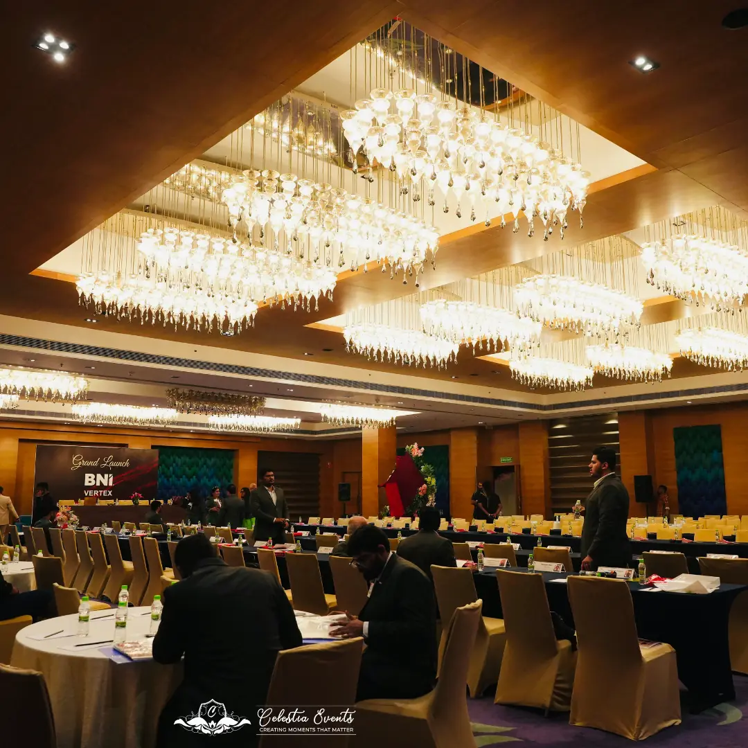 Hotel ballroom set for the BNI Vertex launch
