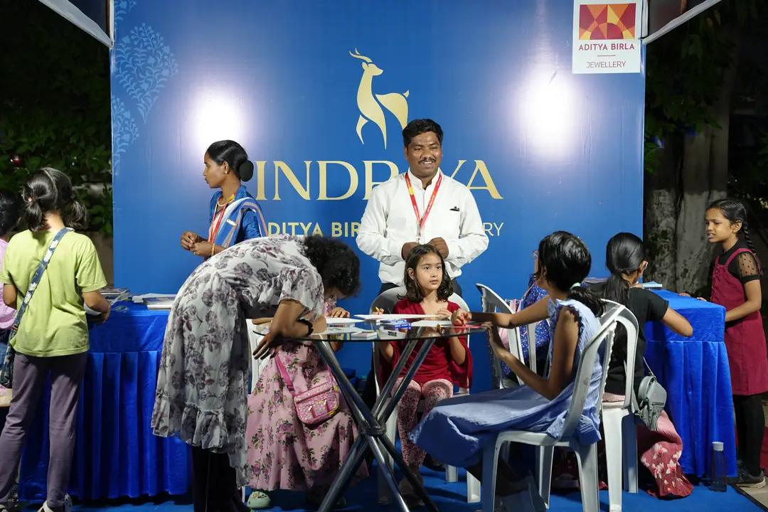 Indriya jewellery booth with brand standees